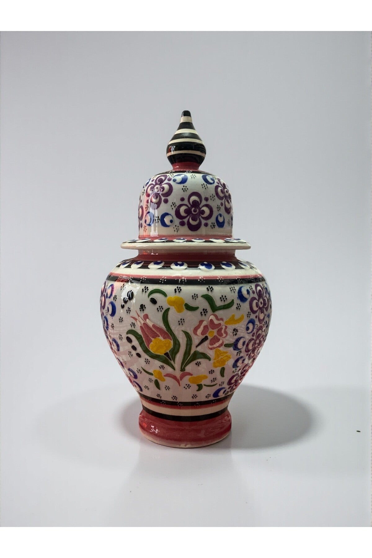 YOOS Handmade Wheelwork 25cm Kutahya Ceramic Shah Cube Ceramic Vase Pink - MALLTURK