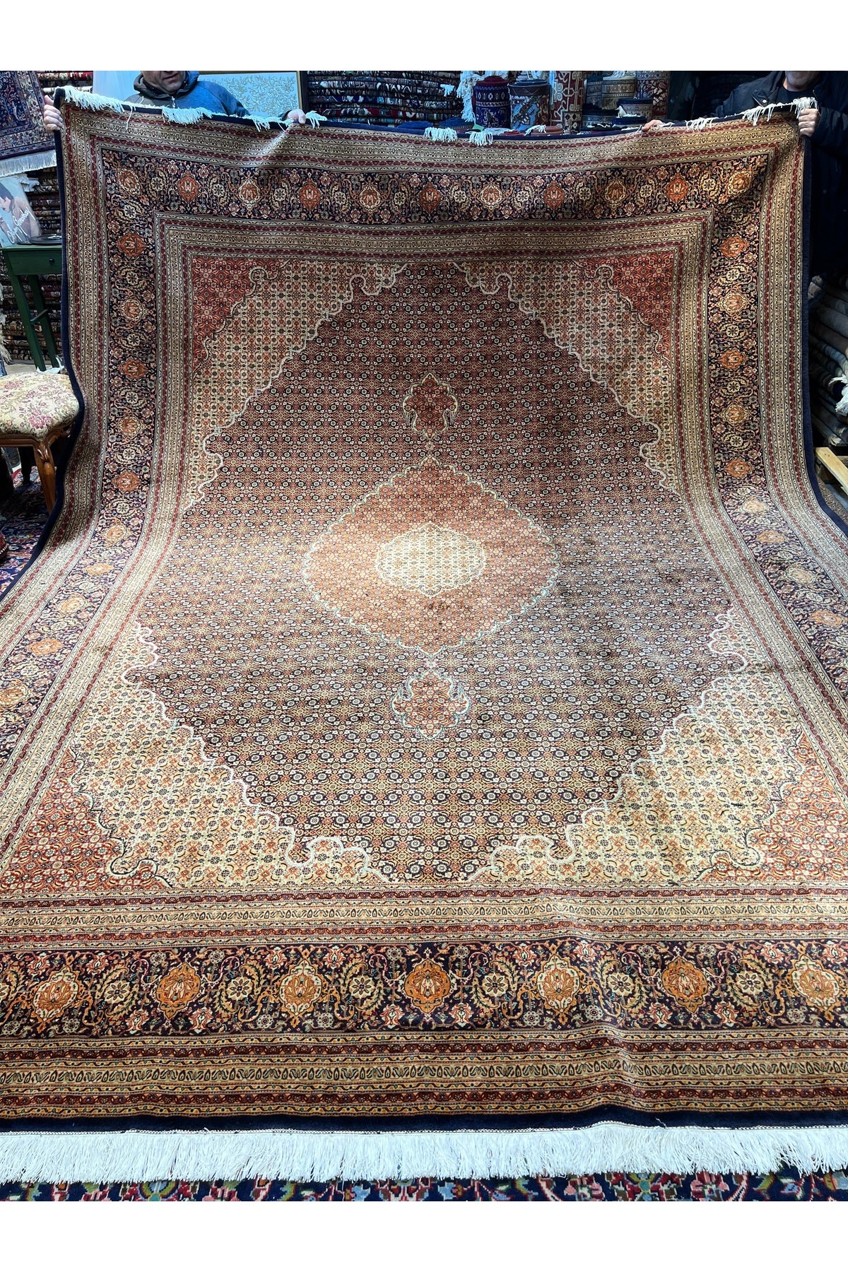 RD RAMAZAN DAG Hand Rug Art Hand-Woven Iranian Mahi Rug Wool Blend Premium Quality Size 400x300 - MALLTURK