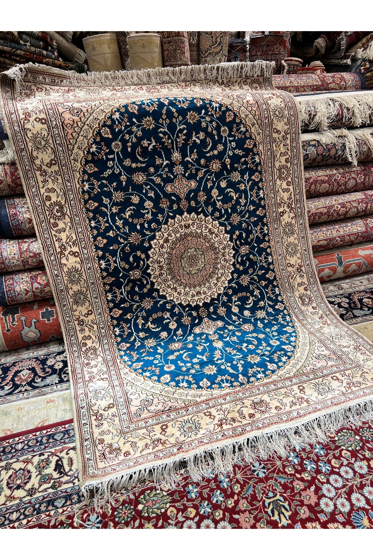 RD RAMAZAN DAG Hand Rug Art Hand-Woven Chinese Silk Rug 1.90x1.20 - MALLTURK