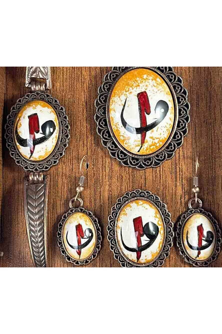 Cini Evi Elif and Vavin Sirri Iznik Tile Jewelry Set - MALLTURK