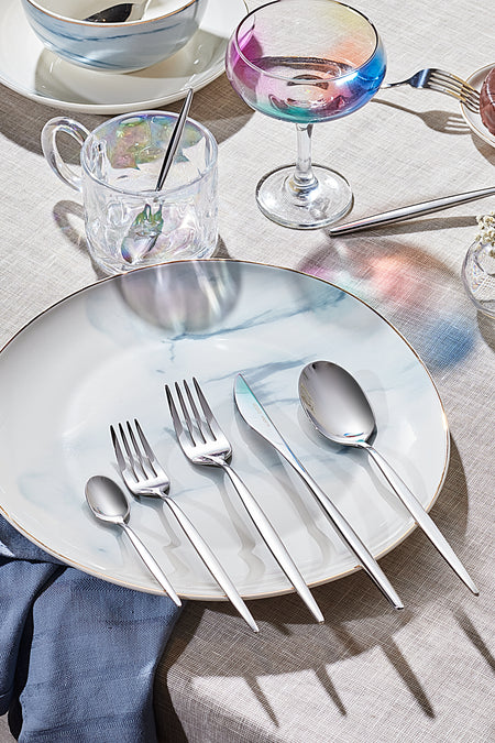 Karaca sintra 40 Piece 8 Place Setting Flatware Set platin - MALLTURK