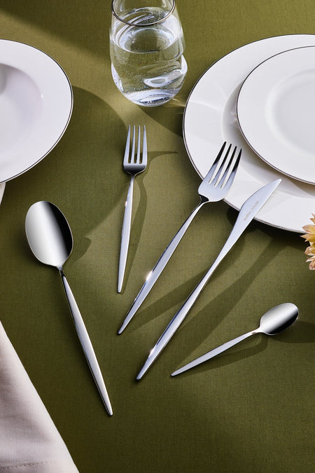 Karaca sintra 40 Piece 8 Place Setting Flatware Set platin - MALLTURK