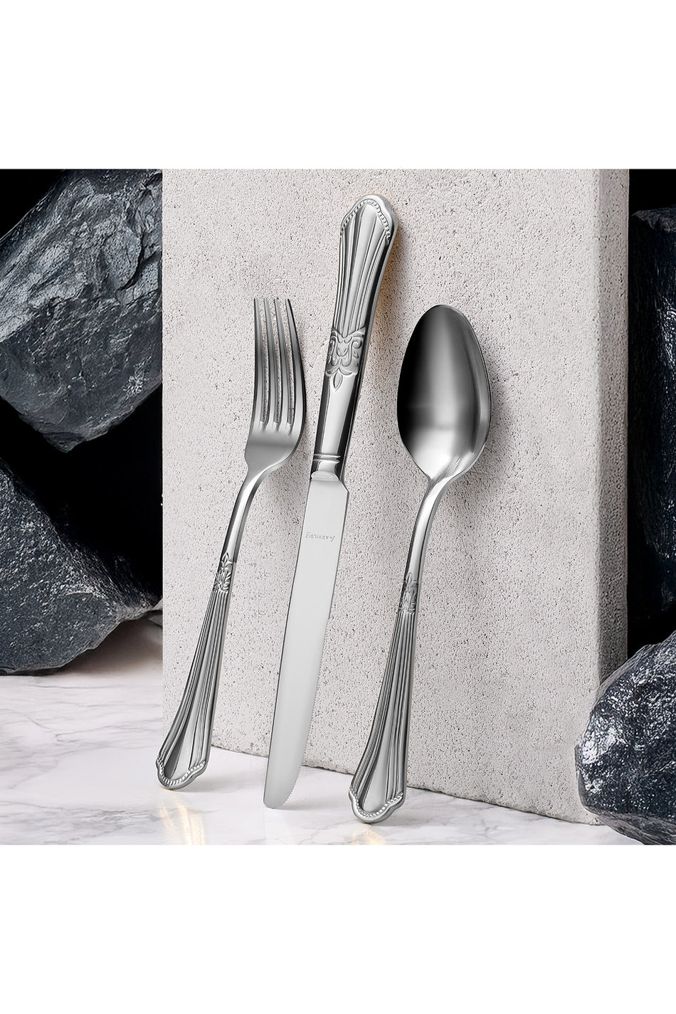 Aryildiz marquise 84 Piece 12 Place Setting Flatware Set - MALLTURK
