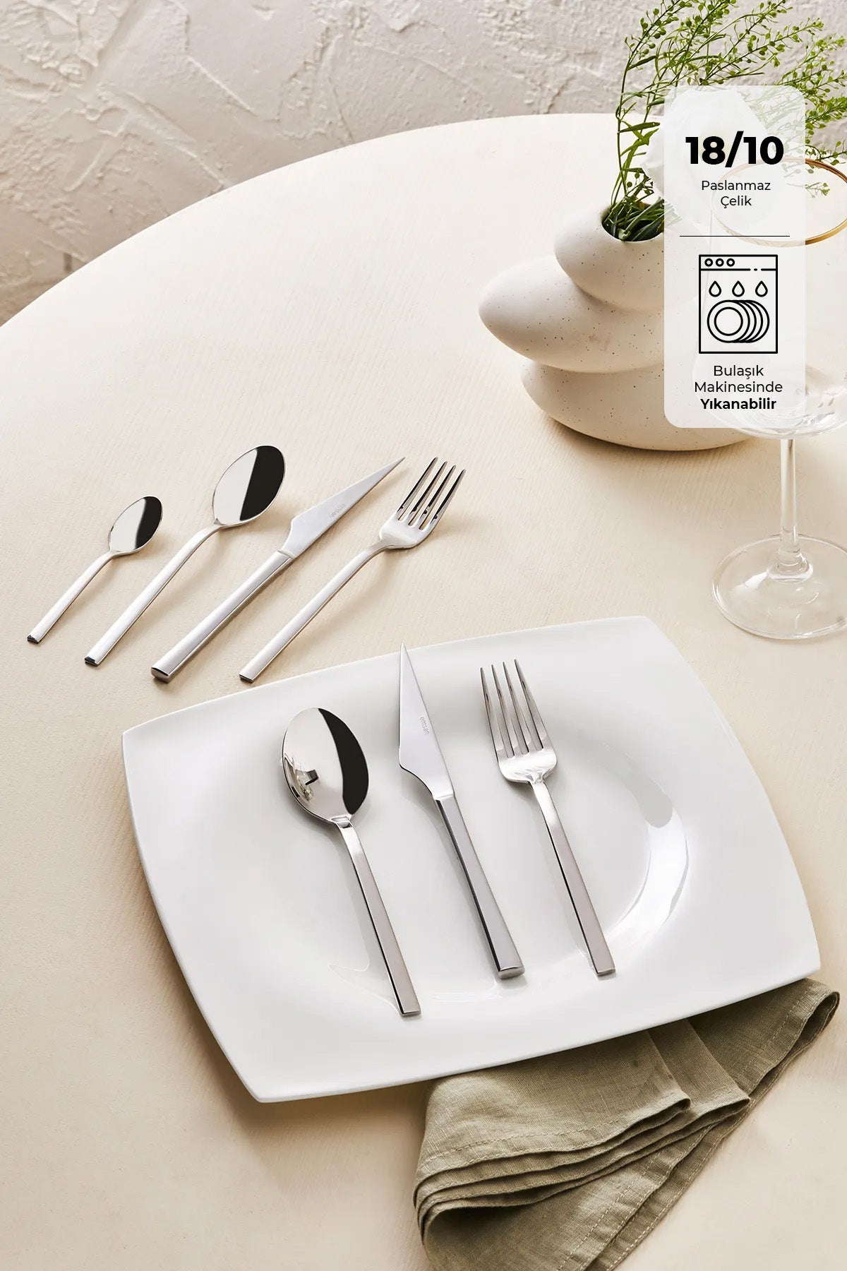 Emsan sedir elegance 84 Piece 12 Place Setting Flatware Set Boxed - MALLTURK