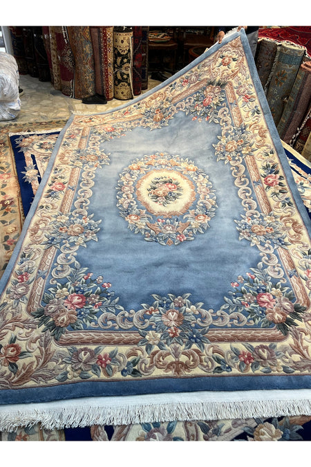 RD RAMAZAN DAG Hand Rug Art Hand-Woven Embossed Chinese Rug Premium Quality Blue Color Wool Weave Exceptional Bir Urun Size 300x200 - MALLTURK