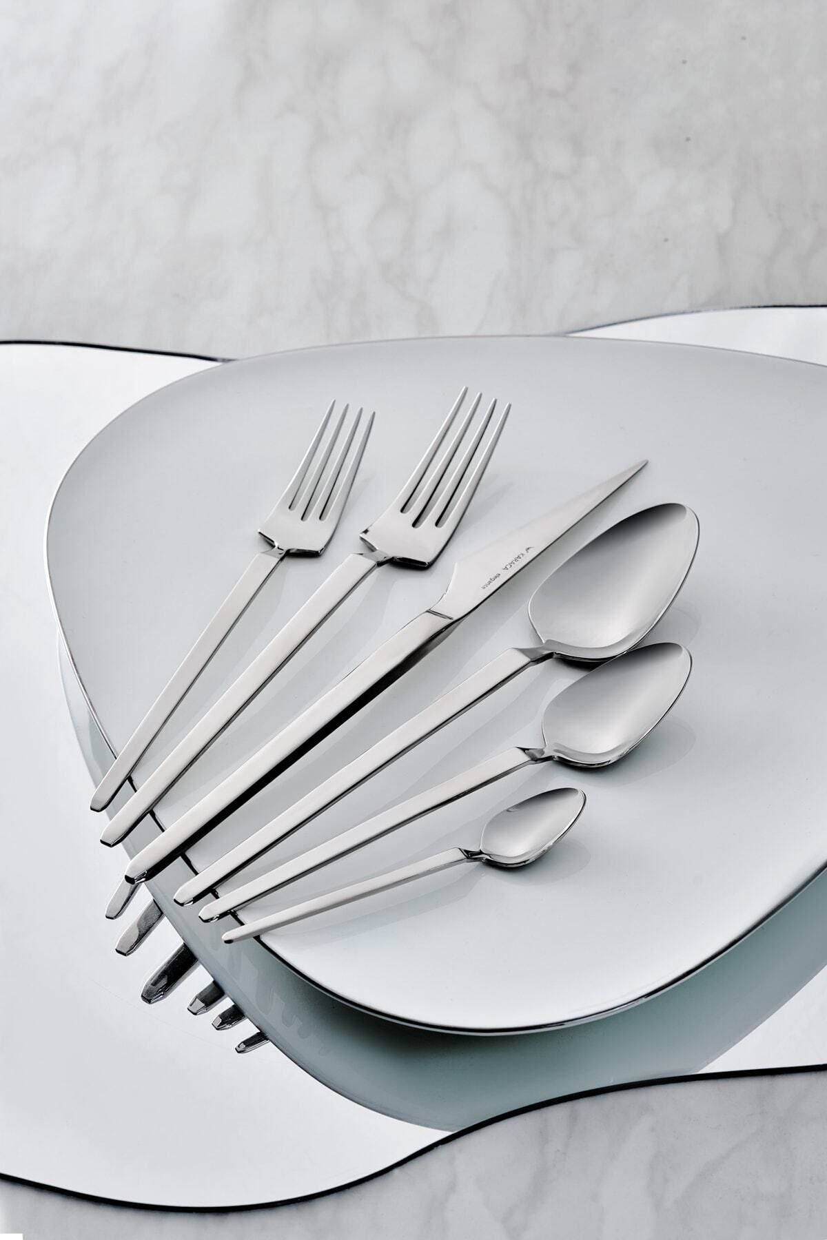 Karaca new glacial 84 Piece 12 Place Setting Flatware Set v2 - MALLTURK