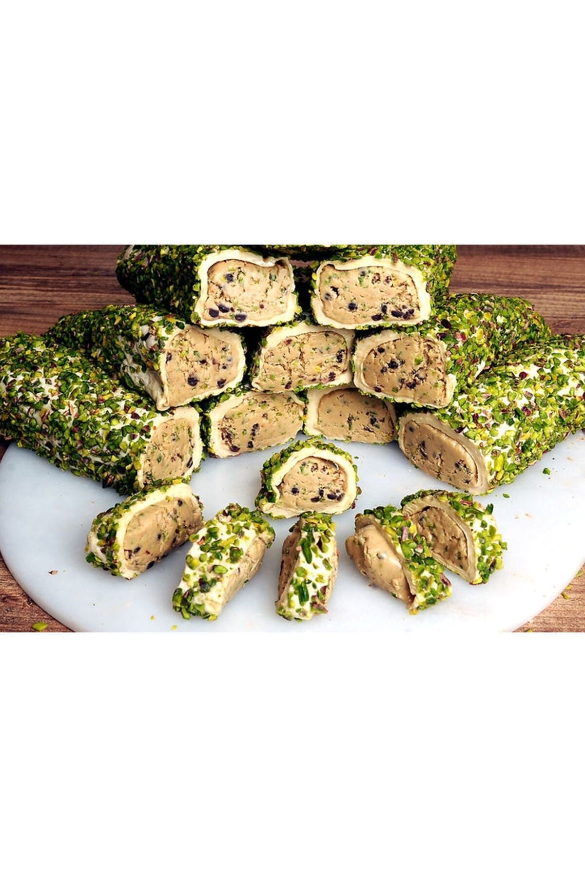 Genel Markalar lok art pirinc Pistachio Rolled Turkish Delight 500 g - MALLTURK