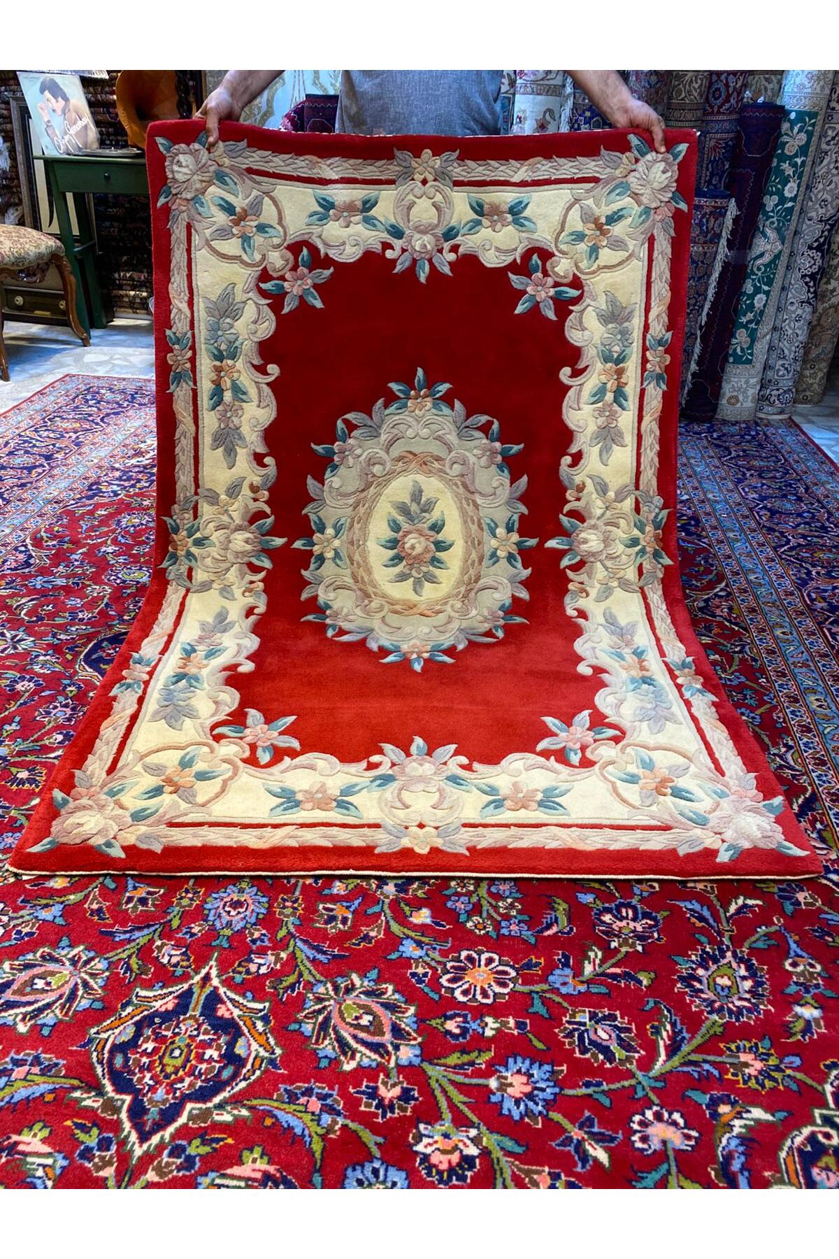 RD RAMAZAN DAG Hand Rug Art Hand-Woven Embossed Chinese Rug Premium Quality Red Color Size 180x120