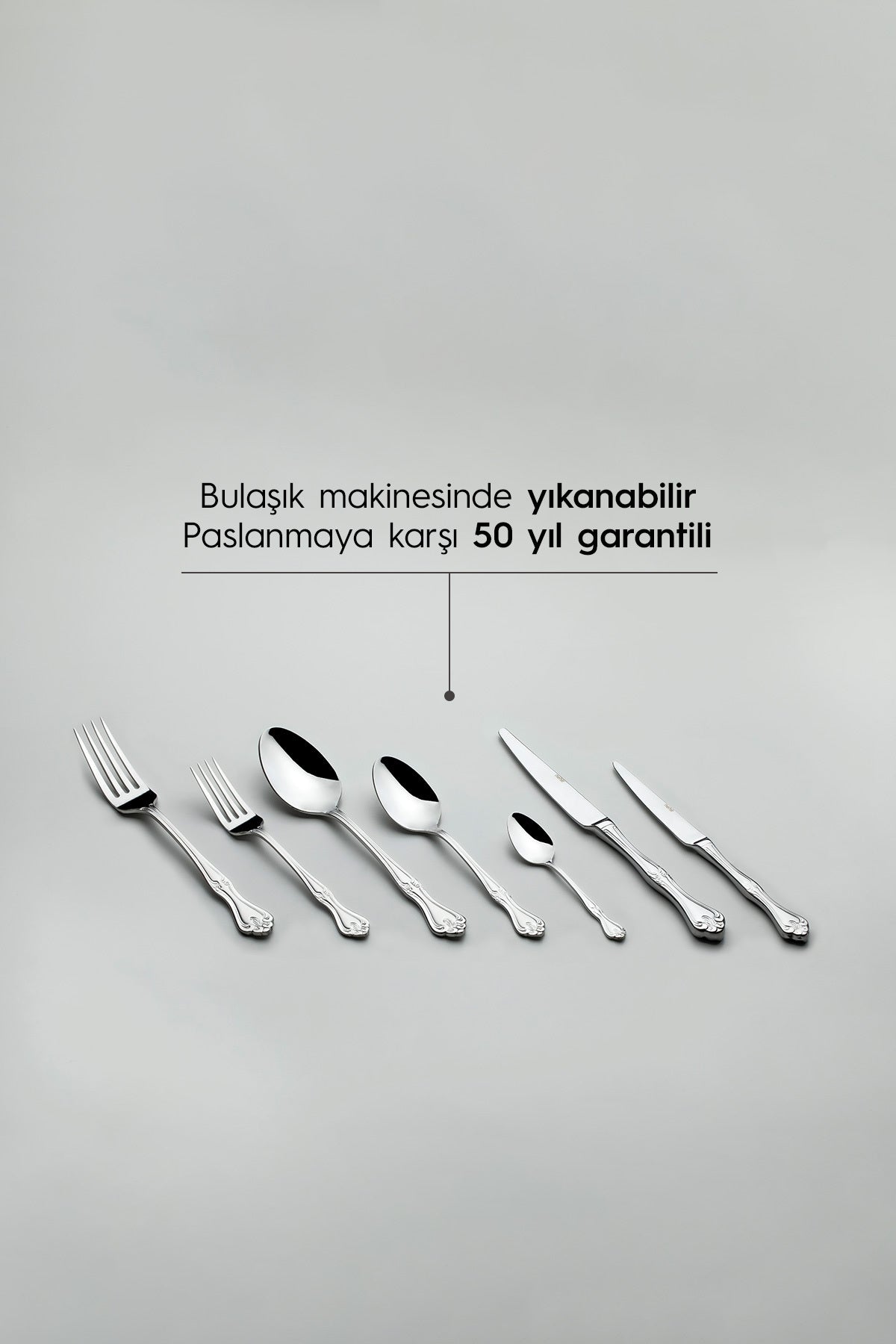 Nehir lalezar Plain 12 Place Setting 84 Piece Boxed Flatware Set - MALLTURK