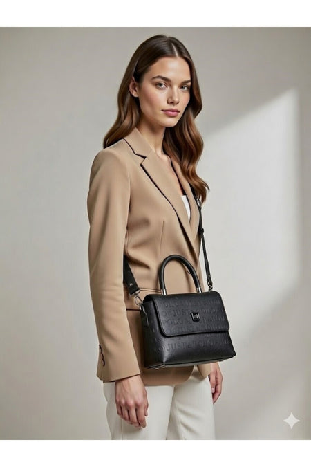 Just Polo Black Women's Hand and Shoulder Bag Black Color - MALLTURK