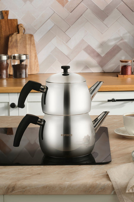 Karaca Alim Teapot Set Black Maxi - MALLTURK