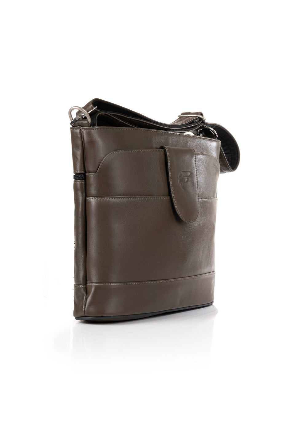 Fubileather Women's Crossbody Khaki Green Genuine Leather Crossbody Messenger Bag