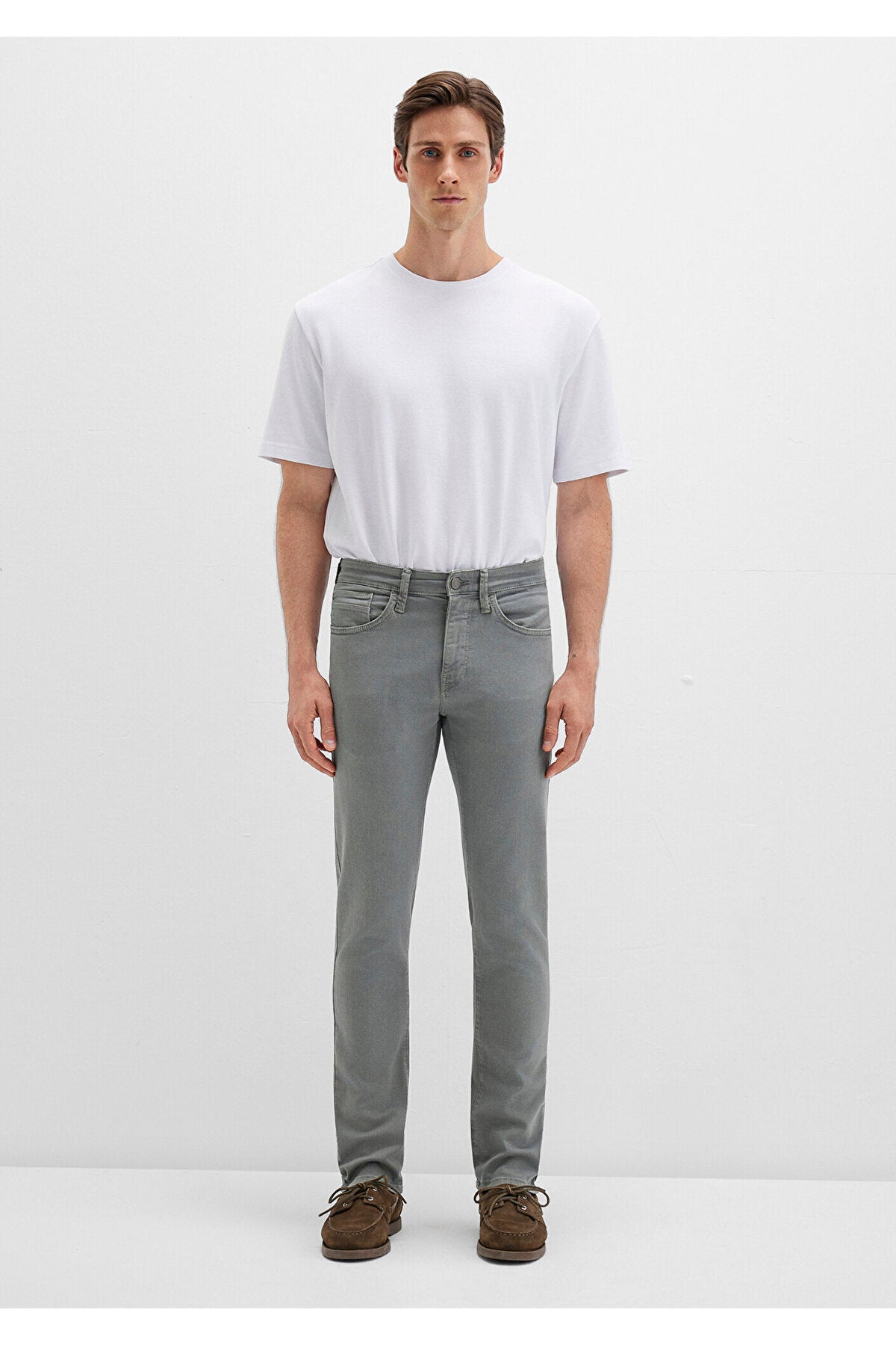 Mavi Marcus Shadow Grey Comfort Gabardine Trousers 0035180922 - MALLTURK