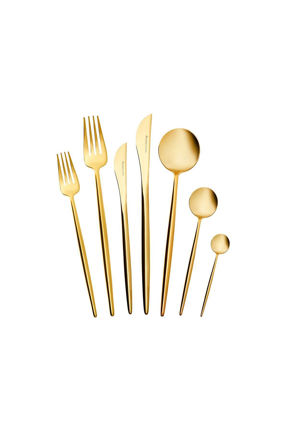 Karaca jupiter 84 Piece 12 Place Setting premium Boxed Flatware Set matte gold - MALLTURK