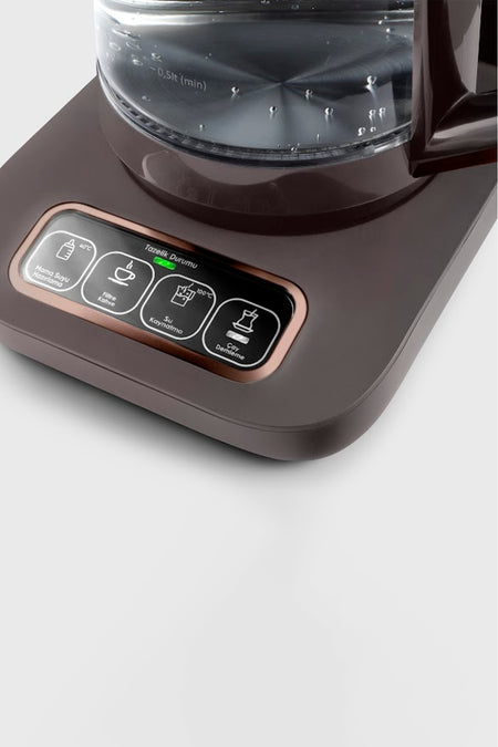Karaca Tea Lover Robotea Pro 4 in 1 Glass Tea Maker Walnut Brown - MALLTURK