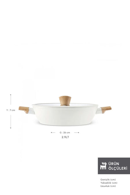 Karaca Swiss Crystal Creamy Wood Karniyarik 0 Yag Ile Nonstick Pot - MALLTURK