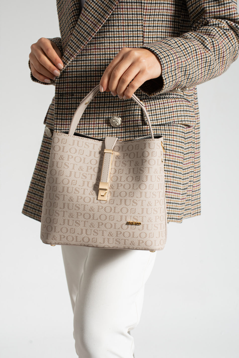 Just Polo Stone Color Women's Hand and Shoulder Bag 2055 - MALLTURK