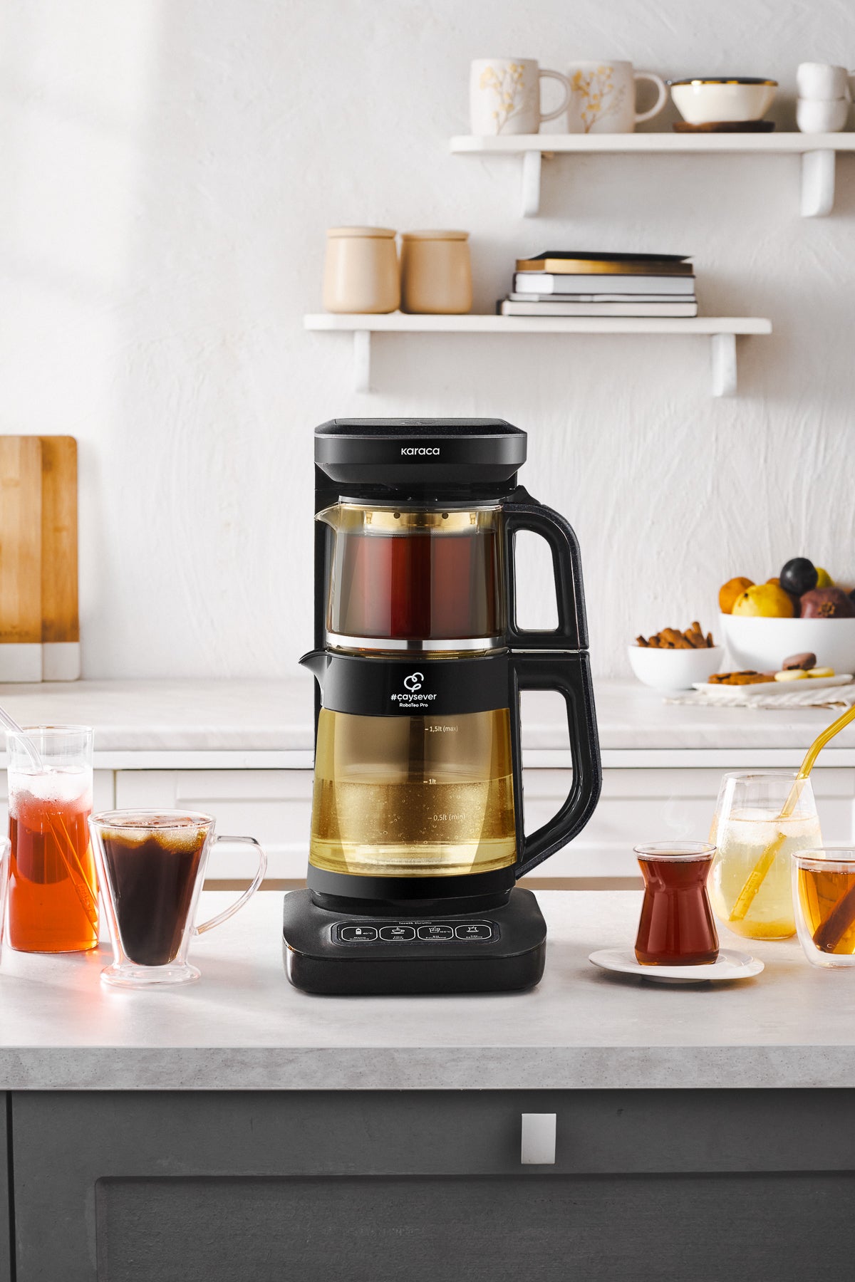 Karaca Robotea Pro Connect 4 in 1 Talking Glass Tea Maker Agate - MALLTURK