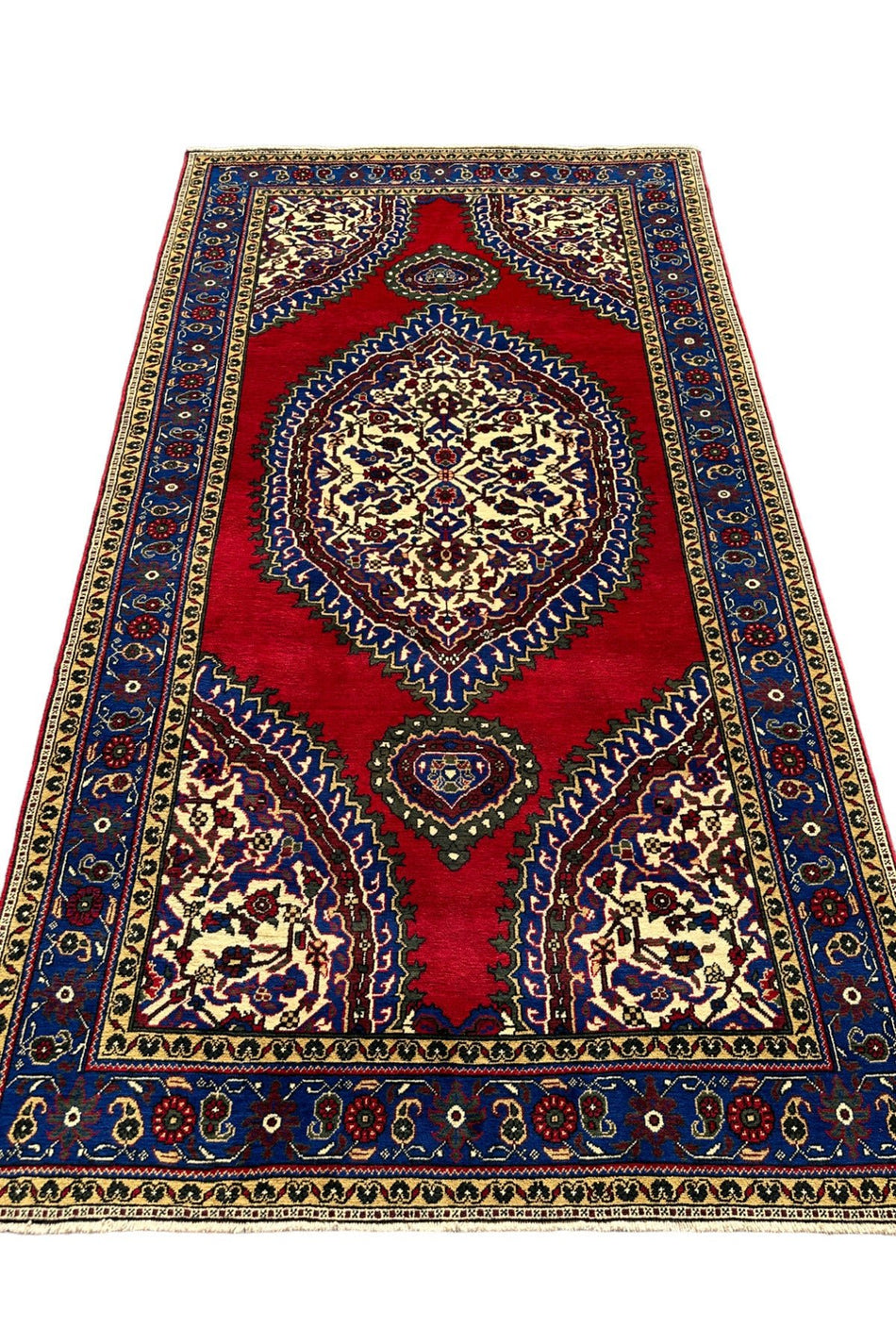 BURAK Rug Hand-Woven ISIKLAR Rug 220X390 Navy Red 8,5 M2 Large Living Room Rug - MALLTURK
