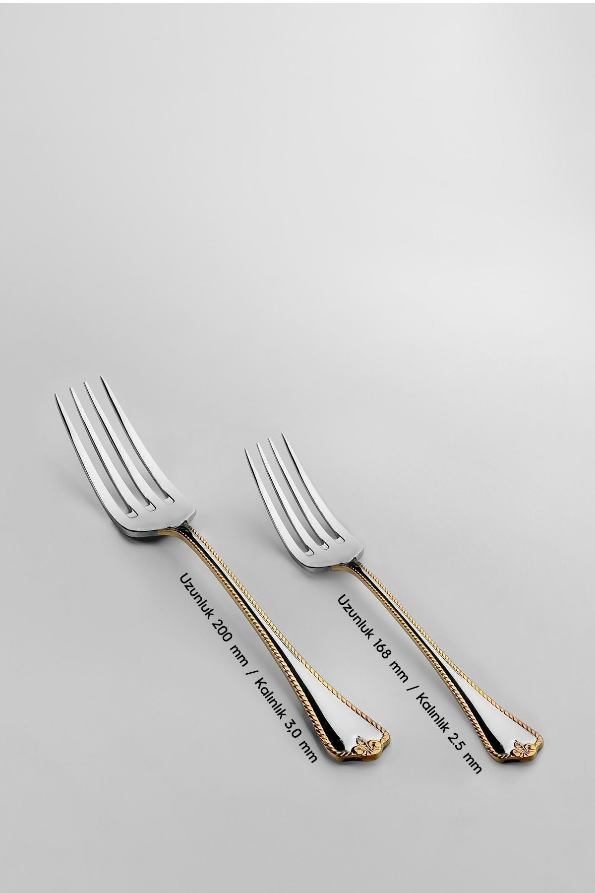 Nehir fulya altin Plain 6 Place Setting 30 Piece Boxed Fork Spoon Set - MALLTURK