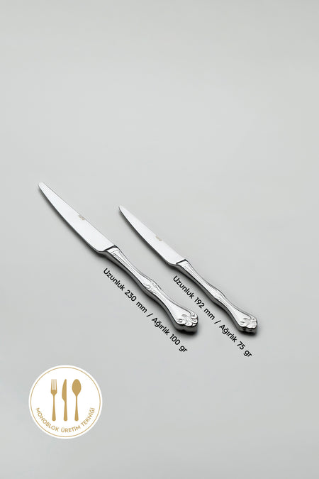 Nehir lalezar Plain 12 Place Setting 84 Piece deri Boxed Flatware Set - MALLTURK