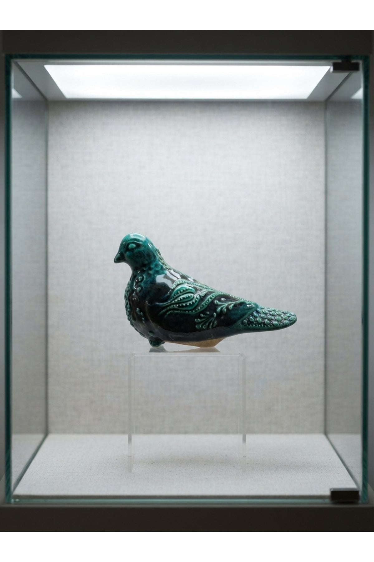 General Brands Handmade Turquoise and Green Tonlu Traditional Kus Figurlu Decorative Tile Object Display Piece - MALLTURK