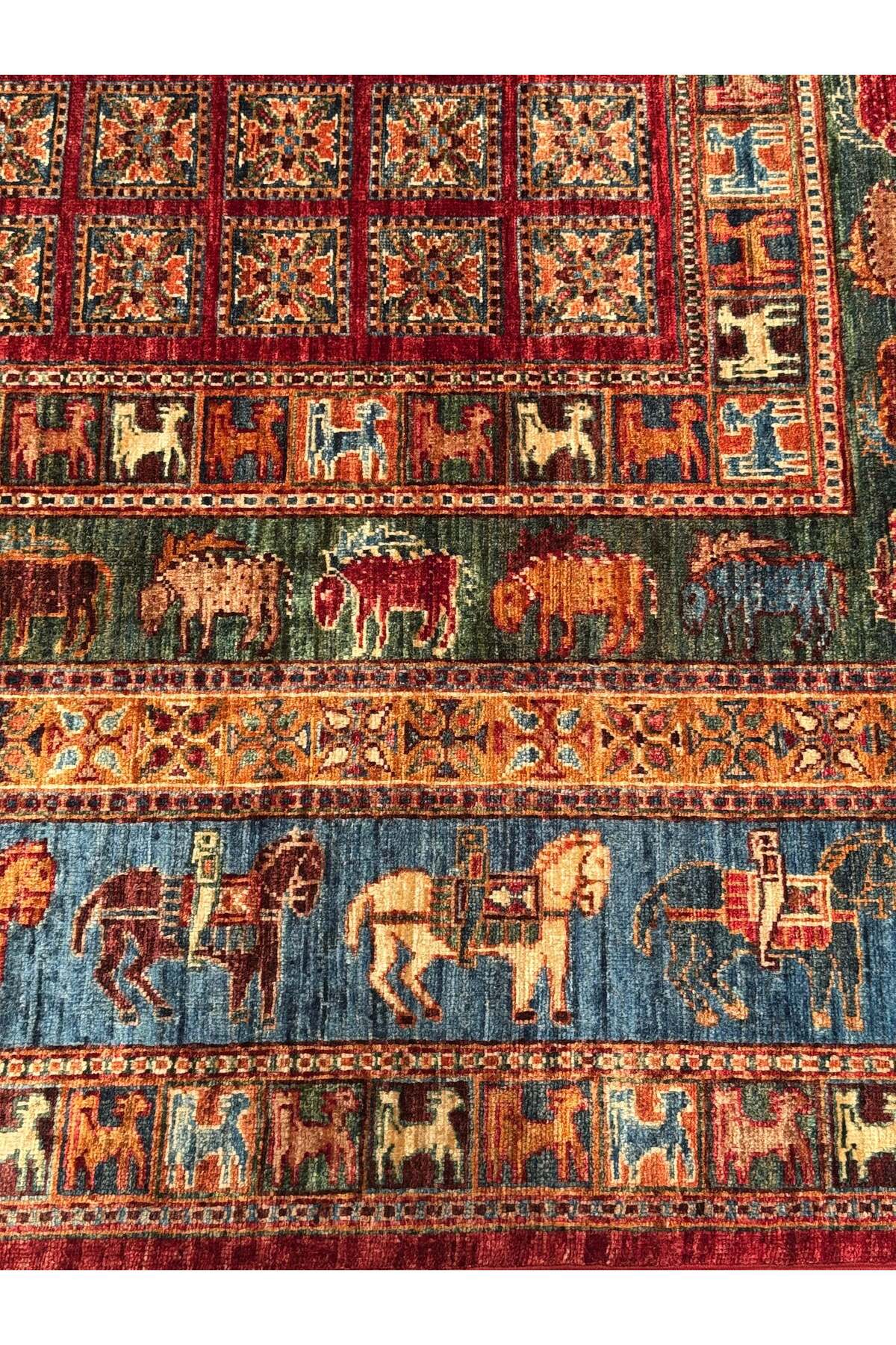 Vog Rug Pazirik Hand-Woven Natural Dye Wool Rug 200x310 Turkish Knot Orijinal Tarihi Pattern - MALLTURK