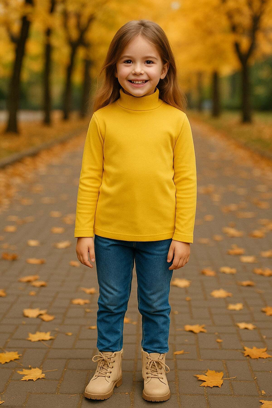 Basic Stand Collar Girl's Bodysuit