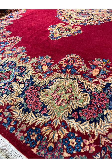 RD RAMAZAN DAG Hand Rug Art Hand-Woven Iranian Kirman Rug Signed Premium Quality KokBoyaMuazzam Bir Eser Size 450x350 - MALLTURK