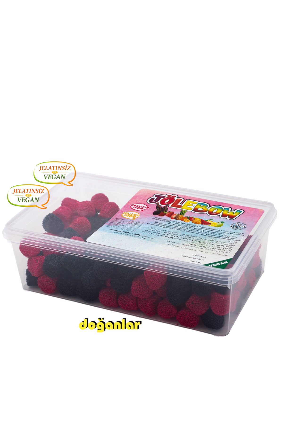 DOGANLAR gida ahududu bogurtlen Jelly Turkish Delight jelatinsiz helal Vegan Gluten Free 1000 g hayvansal katki maddesi icermez - MALLTURK