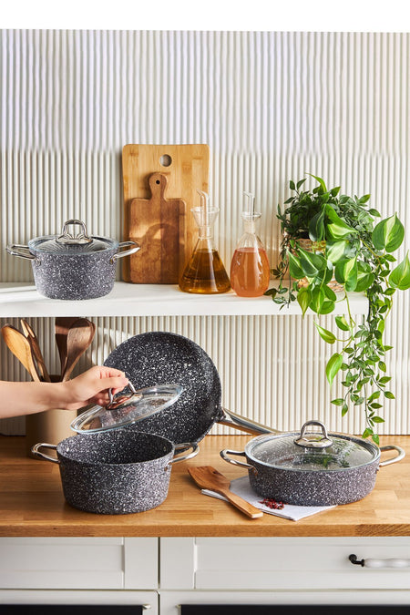 Karaca Biogranit Stone 7 Piece Cookware Set