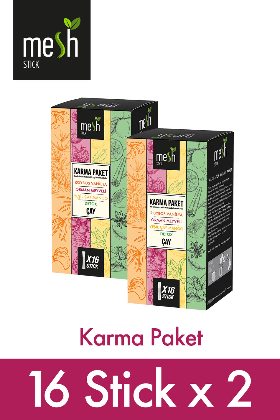 Mesh Stick Mixed Herbal Tea Pack, 2 Packs in 1