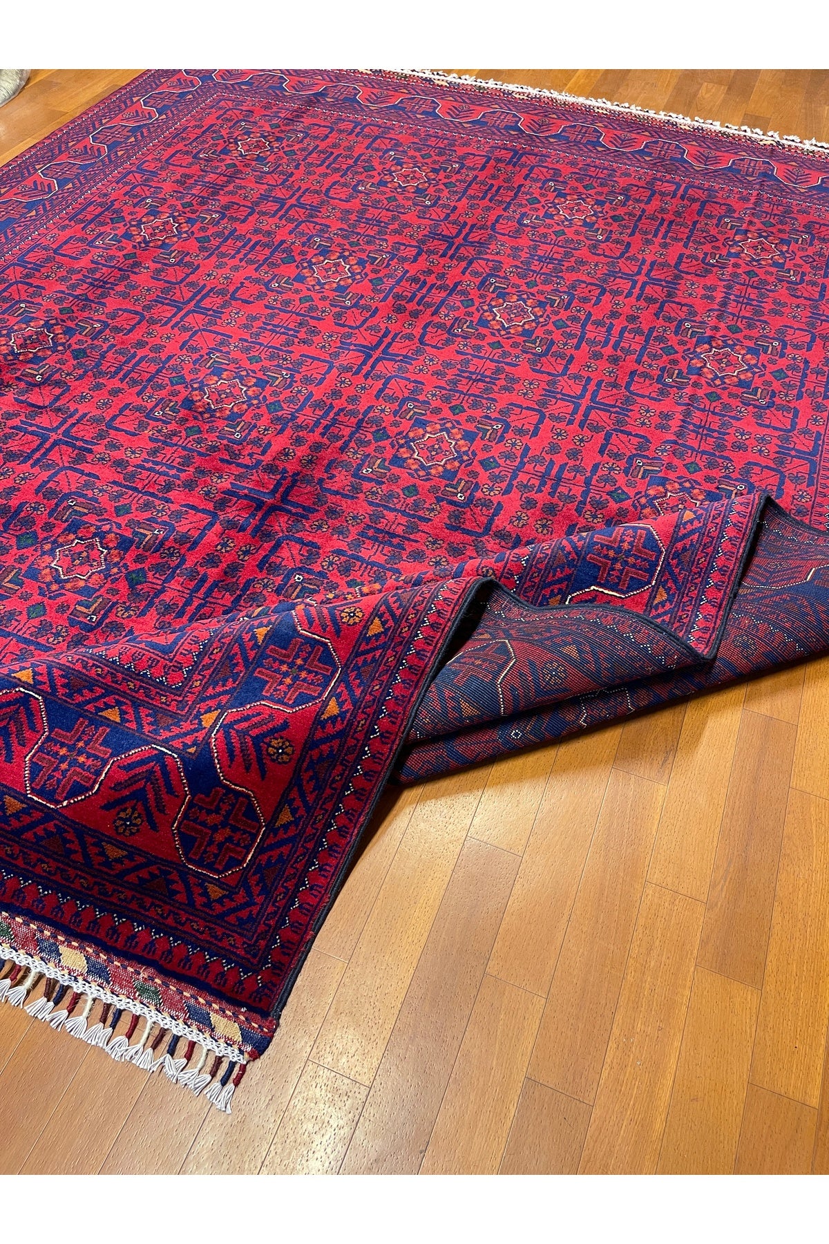 Afghan Rug Hand-Woven 100% Wool Harika Yildiz Pattern