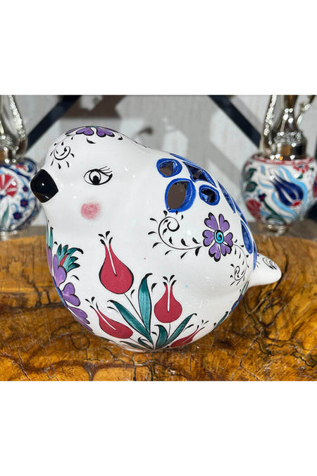 Cini Evi Tulip and Sumbul Patterned Guvercin Candle Holder - MALLTURK