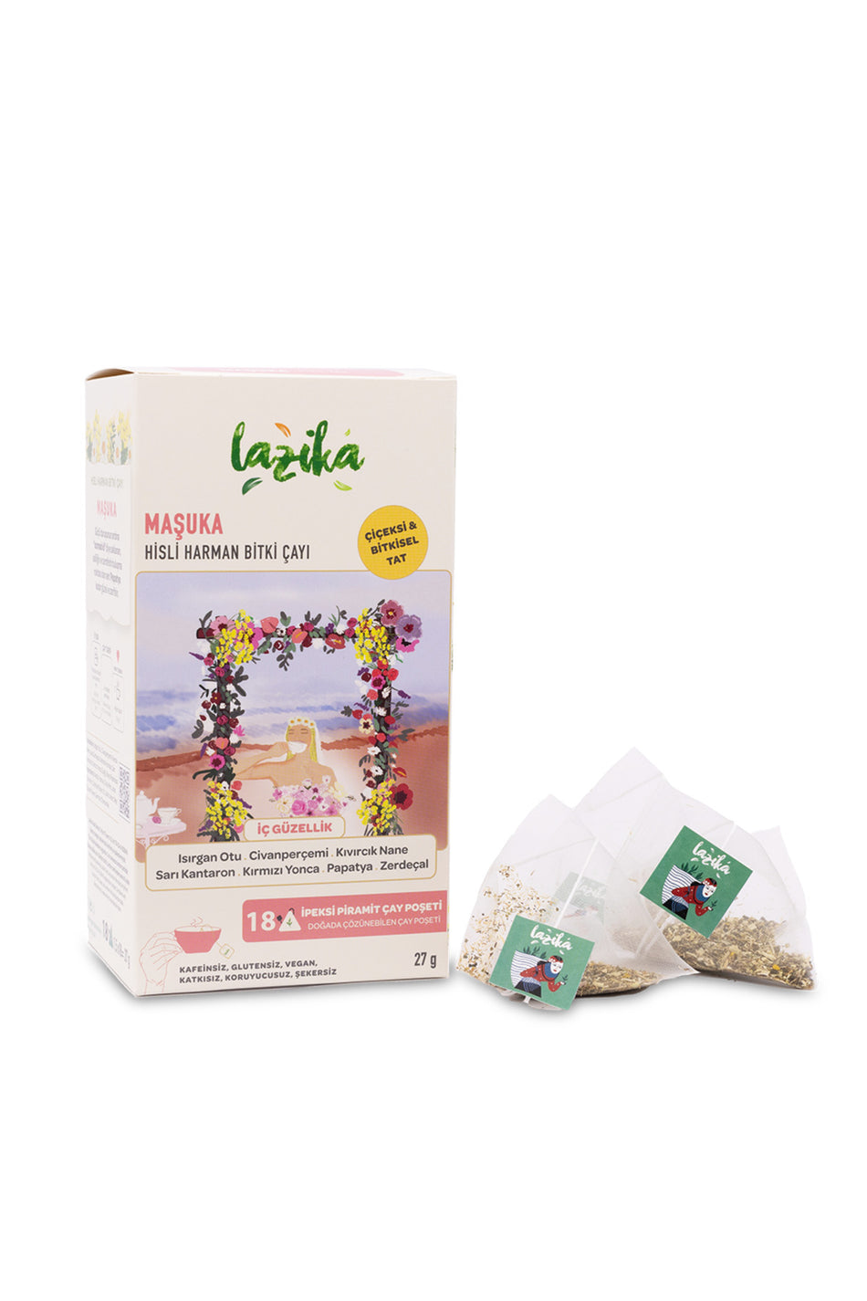 LAZIKA Sensitive Blend Mashuka Herbal Tea 18 PLA Bags - Nettle, Yarrow, Red Clover - MALLTURK