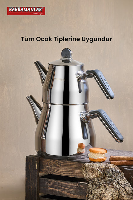 Kahramanlar Prism Teapot Set Maxi Size 6.2 LT - MALLTURK