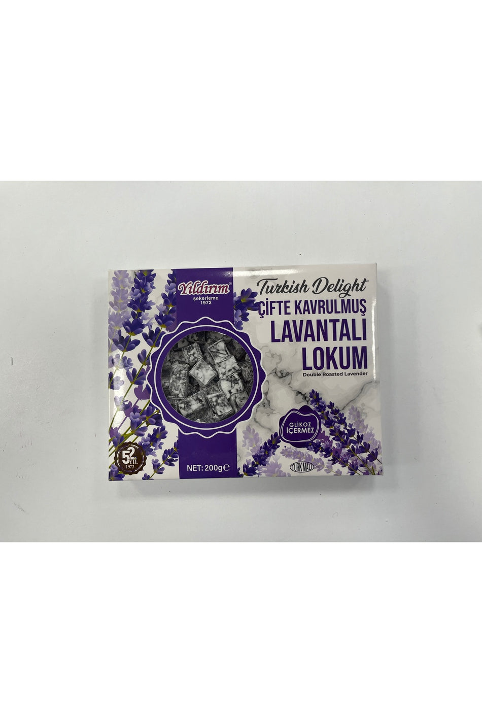 Yildirim Sekerleme Double Roasted Lavender Flavored Turkish Delight - MALLTURK