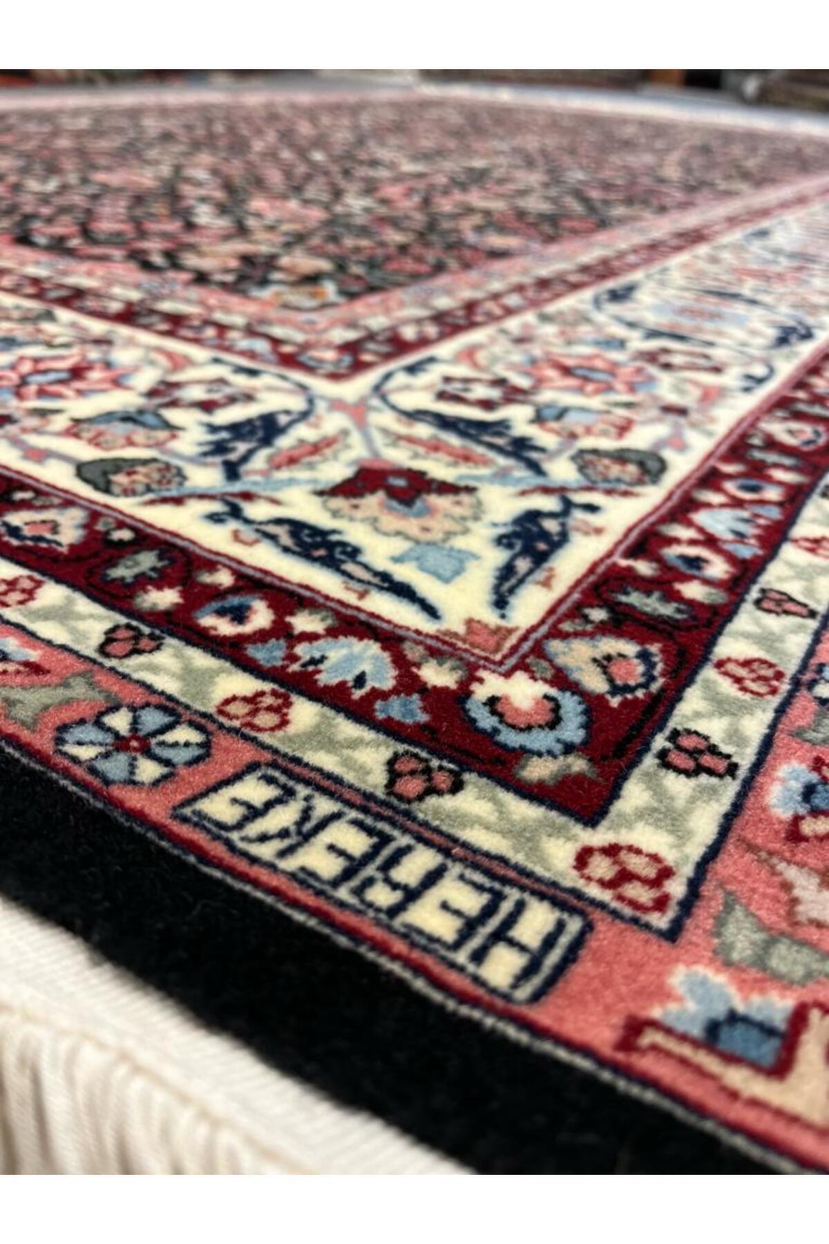 FT Halicilik Sumerbank Hereke Hand-Woven Rug Black Zemin Seven Mountains Flower Deseni- [200 cm * 290 cm ] - MALLTURK
