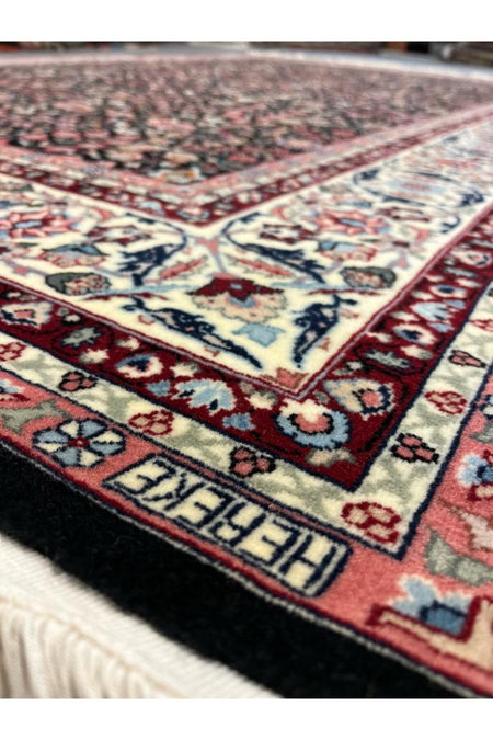FT Halicilik Sumerbank Hereke Hand-Woven Rug Black Zemin Seven Mountains Flower Deseni- [200 cm * 290 cm ] - MALLTURK