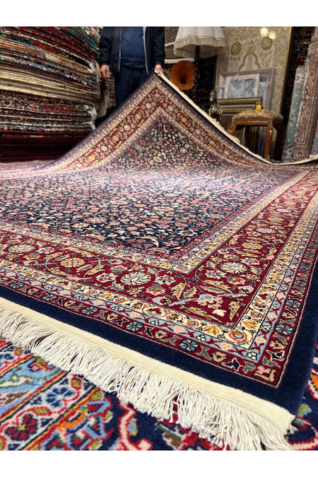 RD RAMAZAN DAG Hand Rug Art Hand-Woven Hereke Rug Signed Seven Mountains Flower Premium Quality Size 290x200 - MALLTURK