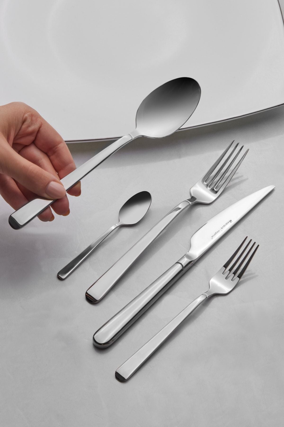 Karaca eris 60 Piece 12 Place Setting elegance Flatware Set - MALLTURK