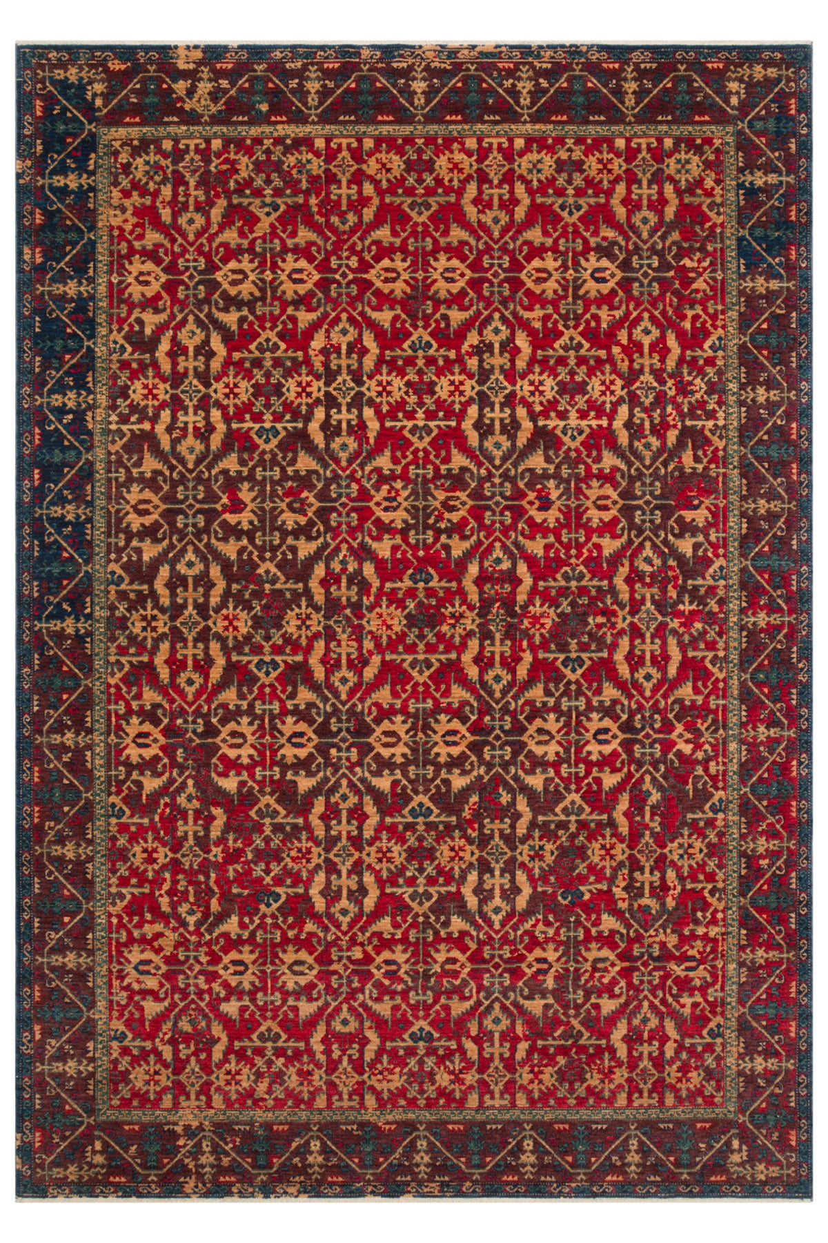 Kalesta Rug Rustik 09 Red Natural Wool ile Ozel Tezgahlarda Hand-Woven Teknikleri ile Uretilen Living Room Rug
