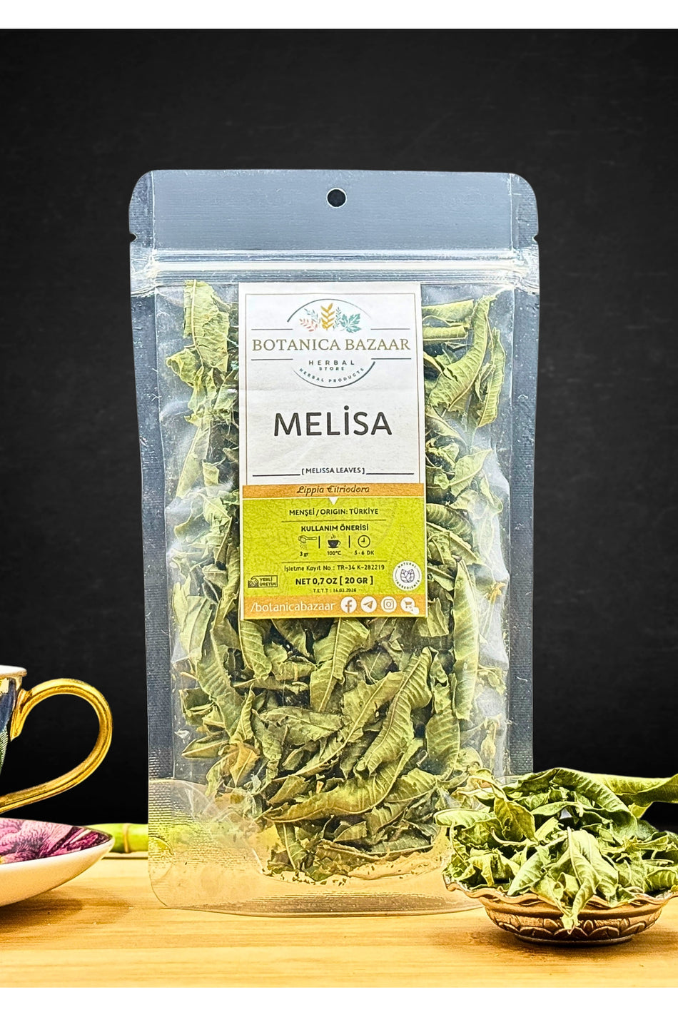 Botanica Bazaar Natural Melissa, Freshly Harvested, Melissa Leaves 20g