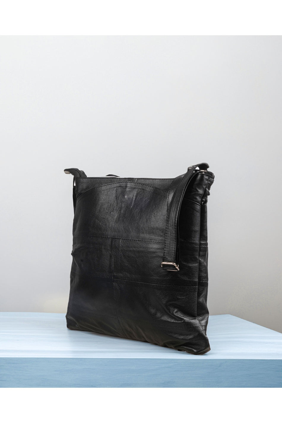Fubileather Black Unisex Saddle Bag