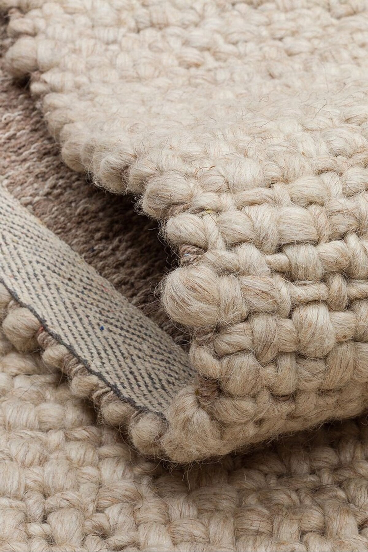 Vog Rug Loopy Hand-Woven Pure Wool and Cotton Rug Scandinavian Style Soft Textured Beige/Gray/Cream Color VogCHK