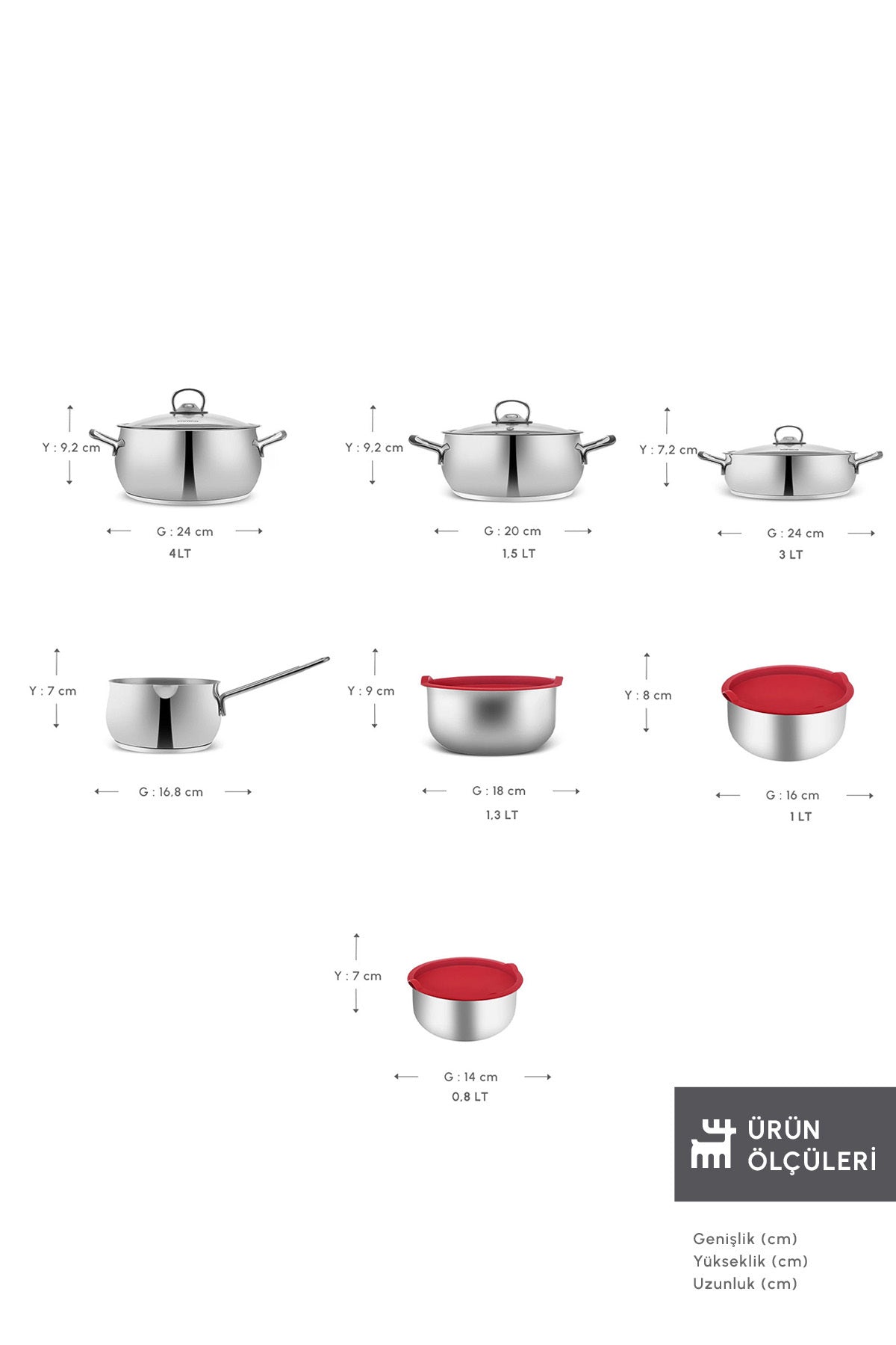 Karaca Pisir Sakla V2 13 Piece Induction Compatible Cookware Set - MALLTURK