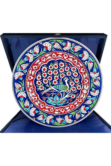 Cini Evi Cennet Garden Iznik Tile Plate 30cm - MALLTURK