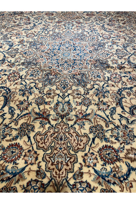 RD RAMAZAN DAG Hand Rug Art Hand-Woven Wool Blend Iranian Nain Rug Quality Magnificent Size 370x260 - MALLTURK
