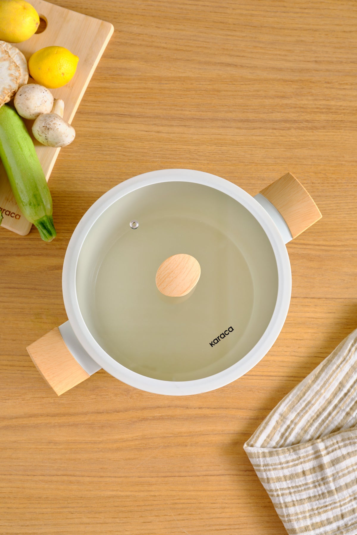 Karaca x Refika Swiss Crystal Almond 0 Yag Ile Nonstick Induction Compatible Pot - MALLTURK