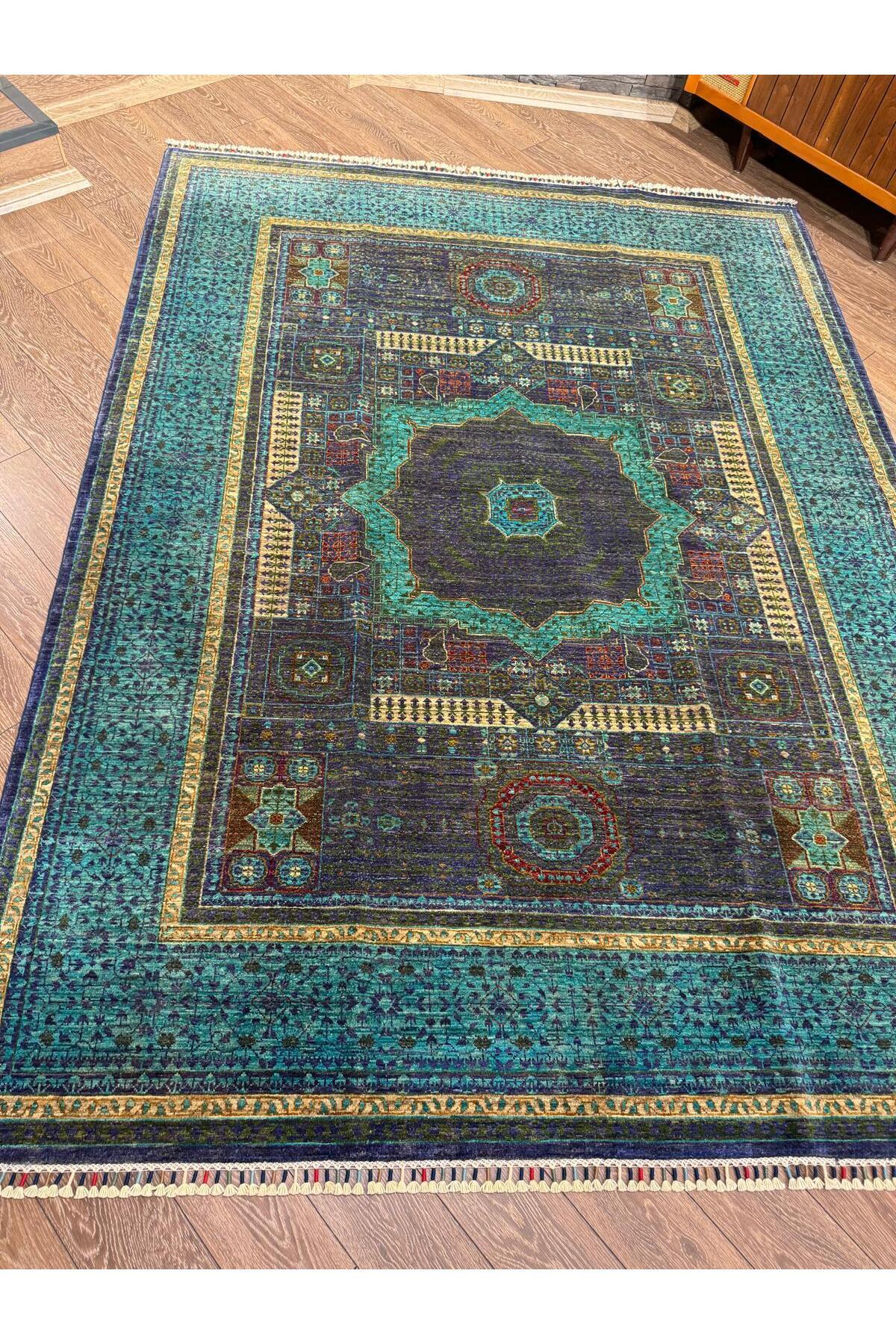 Rustikev Afgan Hand-Woven Memluk Rug 186 x 252 - MALLTURK